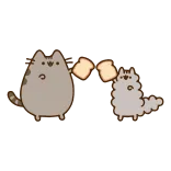 🍞 Pusheen pusheen, katze, toast, süß, animiert telegram sticker