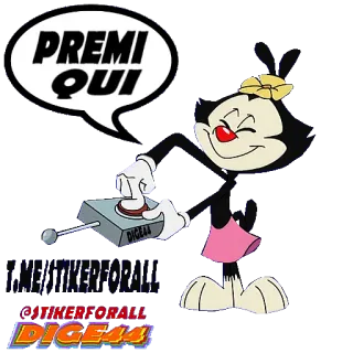 🟢 Dot Warner Animaniacs PREMI QUI Мультфильм, Анимация, Warner Brothers, Комедия, Нажать кнопку telegram sticker