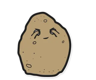 🙈 potato, food, vegetable, cartoon, kawaii, cute, sticker telegram sticker