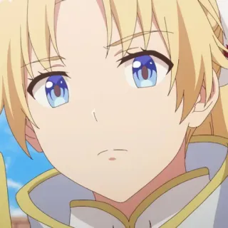 🙁 anime, character, blonde, female, blue eyes telegram sticker