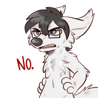 😡 No. antropomórfico, cachorro, óculos, não telegram sticker