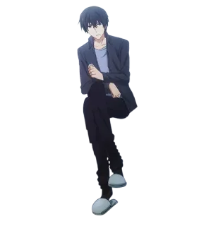 😏 Anime, Personagem, Masculino, Sentado telegram sticker