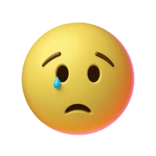🌟 Emoji, Verdrietig, Huilend, Traan, Geel, Gezicht telegram sticker