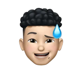 😥 emoji, memoji, face, sweat, avatar telegram sticker