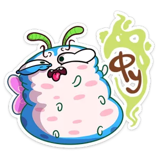 🤢 ФУ cartoon, monster, disgust, gross, stinky telegram sticker