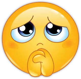 🙏 emoji, sad, pleading, begging, cute, yellow, eyes, cartoon telegram sticker