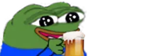 🍺 Pepe the Frog pepe, frog, meme, drinking, beer telegram sticker