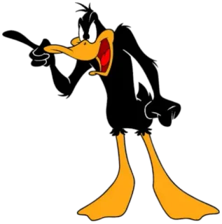 ❗ Daffy Duck kartun, bebek, looney tunes, warner bros, karakter, marah, sendok whatsapp sticker
