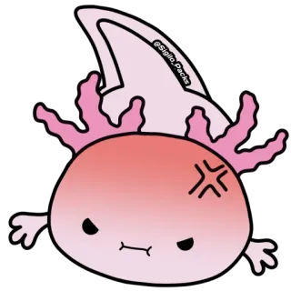 😡 ajolote, animal, enfadado, mono, salamandra whatsapp sticker