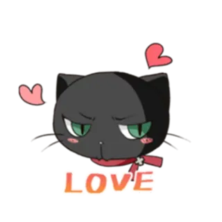❤ LOVE mèo, tình yêu, trái tim, dễ thương, kawaii, nhãn dán telegram sticker
