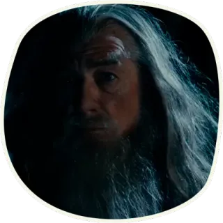 😦 Gandalf The Lord of the Rings 마법사, 판타지, 중간계, 반지의 제왕, 마법, 회색 수염 telegram sticker