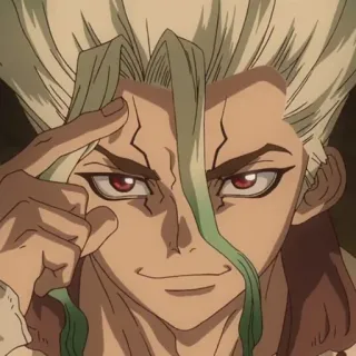 🧐 Senku Ishigami Dr. Stone Anime, Dr. Stone, Senku Ishigami, Pensar, Inteligente telegram sticker