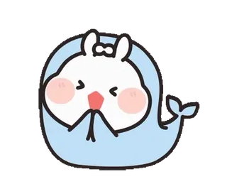 🦭 kawaii, cute, bunny, whale, animal, sticker telegram sticker