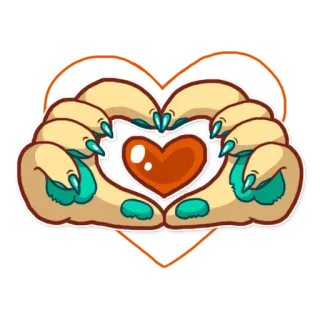 ❤ cuore, mani, amore, affetto, artigli, carino telegram sticker