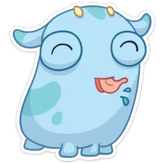😝 cartone animato, mostro, carino, divertente, adesivo whatsapp sticker