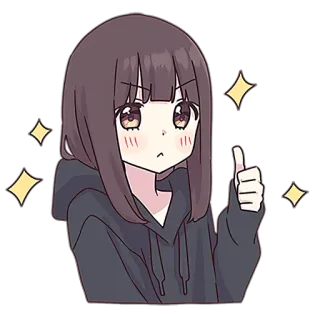 👍 anime girl, thumbs up, cartoon, sticker telegram sticker