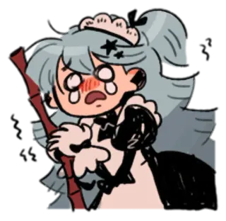 😱 Cameriera, Anime, Piangere, Personaggio, Manga, Kawaii telegram sticker