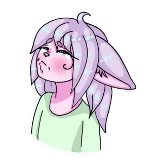 😭 sad, crying, anime, cartoon, kawaii, elf telegram sticker