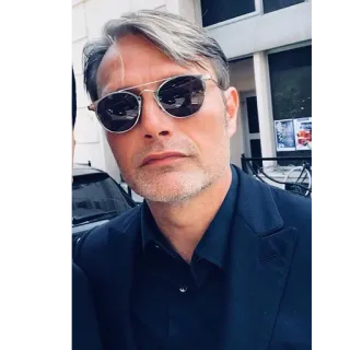 😎 Mads Mikkelsen 俳優, 有名人, 男性, サングラス telegram sticker