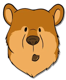 😕 熊, 动物, 卡通, 可爱, 脸, 贴纸 telegram sticker