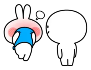 😞 かわいい, うさぎ, アニメ, 照れる, 内気 telegram sticker