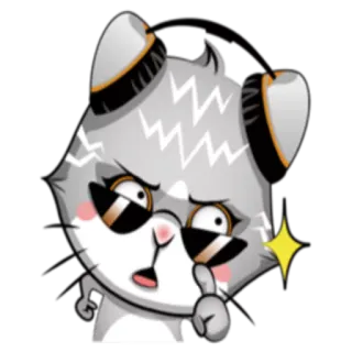 ☝ gato, gafas de sol, lindo, pegatina, dibujo animado whatsapp sticker