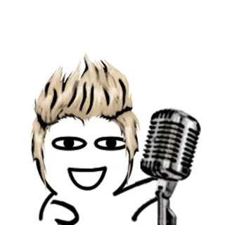 🙌 mikrofon, penyanyi, kartun, musik, hiburan, artis telegram sticker