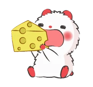🧀 hamster, fromage, mignon, kawaii, animal, autocollant, dessin animé whatsapp sticker