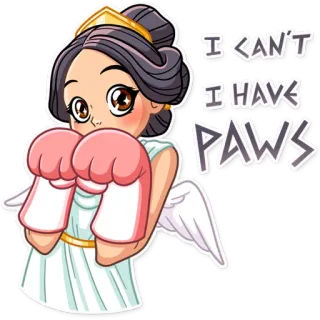🥺 I CAN'T
I HAVE
PAWS anjo, patas, desenho animado, humor, luvas de boxe telegram sticker