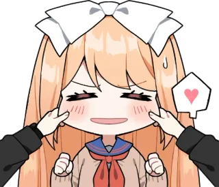 ❤️ garota anime, desenho animado, fofo, corando, amor, afeição, adesivo telegram sticker