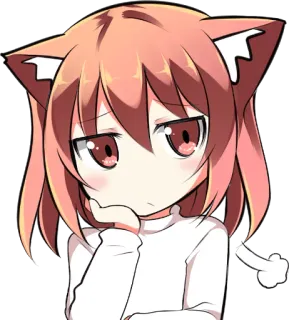 😒 Anime, Garota gato, Kawaii, Fofo, Chibi, Desenho animado, Mangá telegram sticker