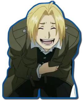 😄 Edward Elric Fullmetal Alchemist อนิเมะ, มังงะ, เอ็ดเวิร์ด เอลริค, แขนกลคนแปรธาตุ, ตัวละคร, การ์ตูน telegram sticker