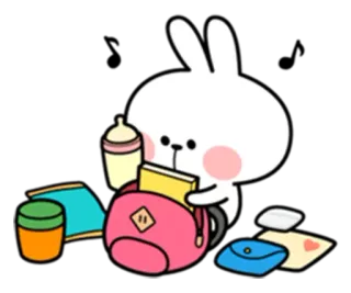 🙇 Hase, Cartoon, Sticker, Rucksack, Kawaii whatsapp sticker