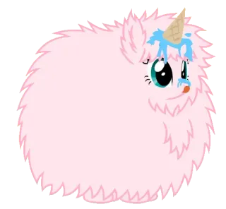 🤯 pink, fluffy, pony, cartoon, ice cream cone telegram sticker