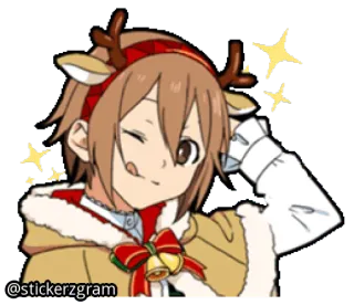 🎄 @stickerzgram Anime, Navidad, Reno, Lindo, Dibujos animados, Personaje, Kawaii telegram sticker