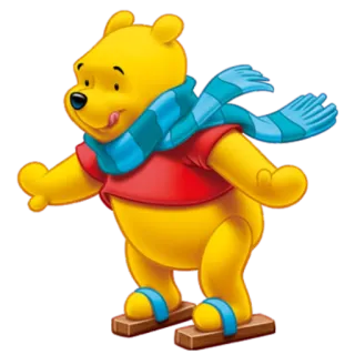 🎿 Winnie the Pooh Ursinho Pooh, Desenho animado, Urso, Disney, Personagem, Inverno, Cachecol telegram sticker