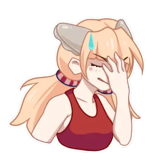 🤦‍♀️ 애니메이션 소녀, 만화, 캐릭터, 표정, 당황, 얼굴 감싸기, 스티커 whatsapp sticker