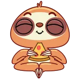 🍕 ленивец, пицца, медитация, мультфильм, животное, милый telegram sticker
