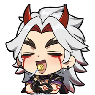 🍭 Arataki Itto Genshin Impact Anime, Spiel, Genshin Impact, Arataki Itto, Chibi, Charakter, Aufkleber whatsapp sticker