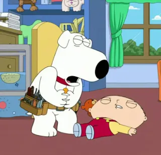 🧸 Brian Griffin Family Guy cartoon, family guy, brian, stewie, comedy, tv show telegram sticker