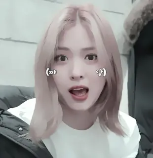 🍓 꺄 앙 韩国, 可爱, 表情, 女人, 脸, 亚洲 telegram sticker