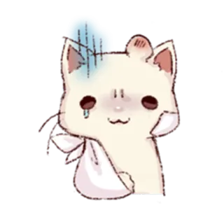🤕 kot, ranny, bandaż, słodki, kreskówka, smutny, chory telegram sticker