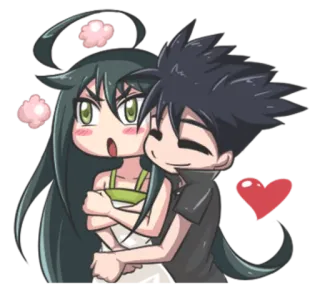 🤗 anime, couple, love, heart, cute telegram sticker