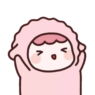 🐏 かわいい, マンガ, キャラクター, ピンク, ハッピー, カワイイ telegram sticker