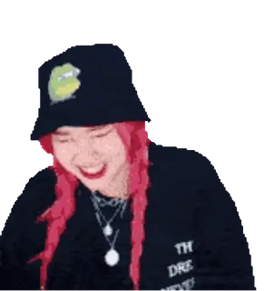 😂 THE
DRE
NEVE 女性, 帽子, 赤い髪, 笑顔, 人, 幸せ telegram sticker