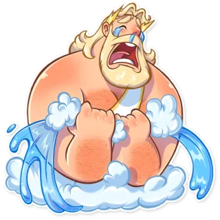 😭 Zeus greek mythology, crying, sad, god, cartoon telegram sticker