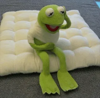 😔 Kermit rana, burattino, Kermit, Muppets, giocattolo, verde telegram sticker