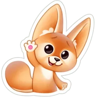 🖐 Wüstenfuchs, süß, Tier, Cartoon, Aufkleber, winkend whatsapp sticker