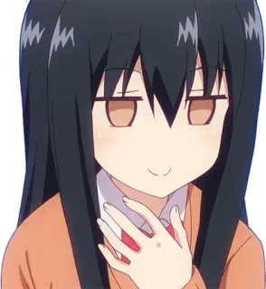 🙄 anime, girl, cartoon, character, smile, smug, schoolgirl whatsapp sticker