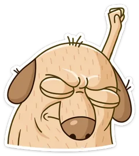 😌 dog, cartoon, animal, expression, emotion telegram sticker